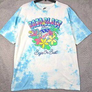 Mountain Dew Baja Blast Tie Dye Shirt Men Extra Large XL Blue Mt Dew Retro Logo